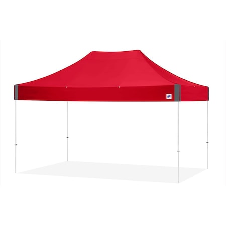 E-Z Up TAA Compliant Eclipse Shelter, 10' W x 15' L, White Steel Frame, Red Vented Top EC3STL15KFWHTVMCRD